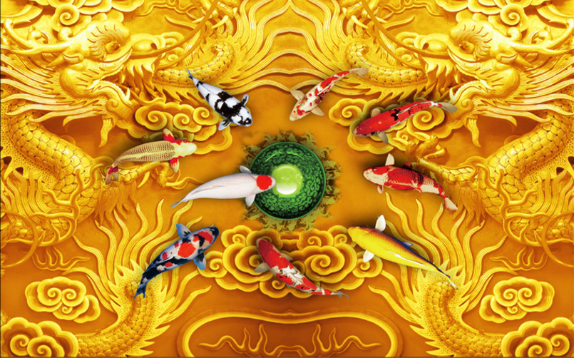 Gạch 3D phòng thờ hoa sen