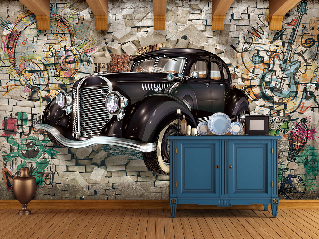 Ấn tượng sáng tạo với mẫu tranh ô tô độc lạ cho phòng bé trai cực kỳ lạ mắt