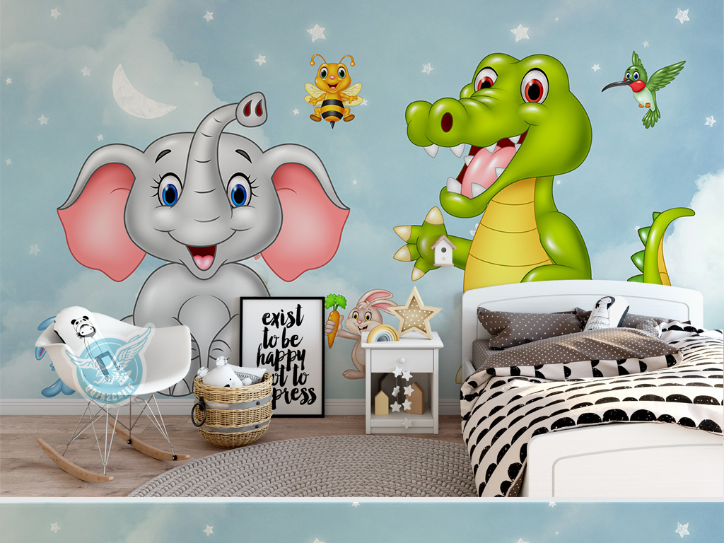 Đáng yêu với mẫu gạch 3D hoạt hình dễ thương, vui nhộn