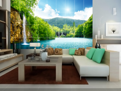 Tranh gạch phòng khách