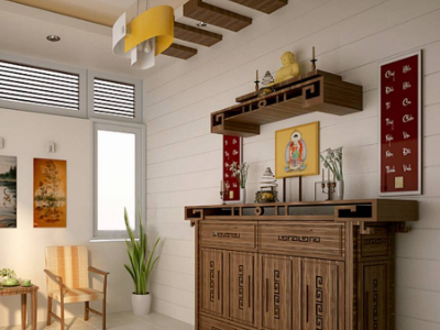 Tranh gạch phòng thờ