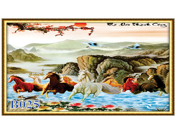 Tranh gạch mã đáo thành công B-025