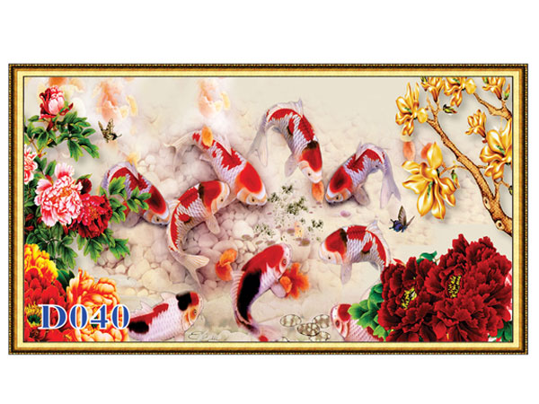 Tranh cửu ngư quần hội D-040