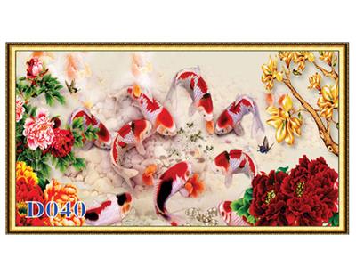 Tranh cửu ngư quần hội D-040