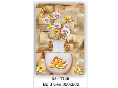 Tranh gạch hoa muôn sắc bộ 3 viên ID-1139