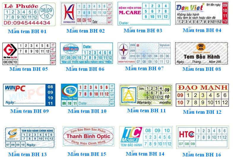 In tem bảo hành giá rẻ tại Hà Nội