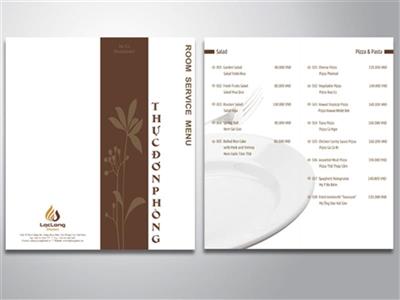 In menu nhà hàng bán Pizza