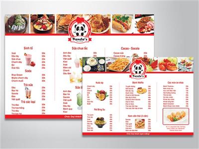 In menu quán nước giá rẻ