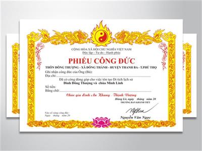 In phiếu công đức