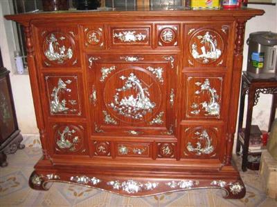 Tủ thờ đẹp khảm trai gỗ hương BTVTT-07