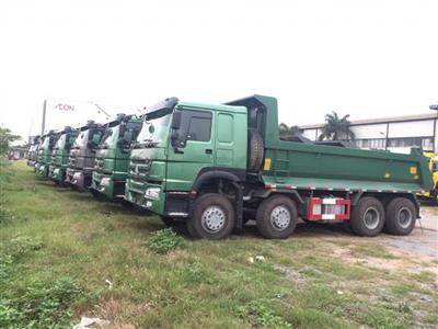 Xe ben 4 chân Howo 6m thùng U nhíp bó 12 lá thùng dày bản Full