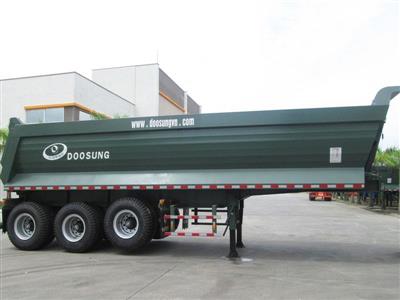 Sơ mi rơ moóc ben tự đổ Doosung 3 trục xilanh Hyva FC