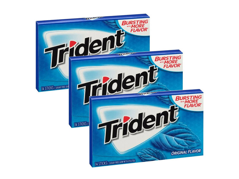 Kẹo cao su Trident Original Flavor truyền thống vị bạc hà: 5 thanh