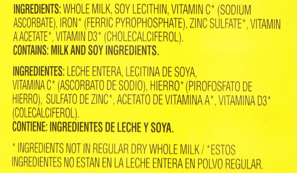 Thành phần sữa bột nguyên chất cho trẻ em Nestle Nido Fortificada 1,6kg