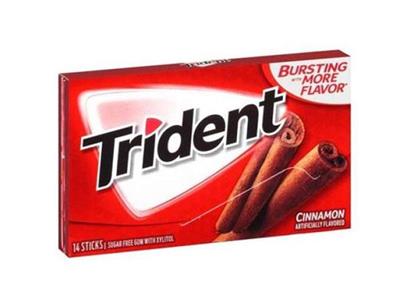Trident Gum không đường vị quế hộp 15 gói