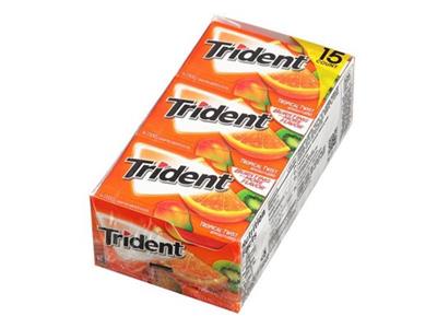 Trident Gum không đường vị cam Trident Tropical Twist hộp 15 gói