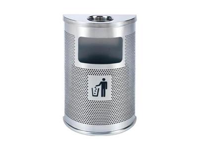 Thùng rác inox bán nguyệt có khay gạt tàn thuốc lá A55