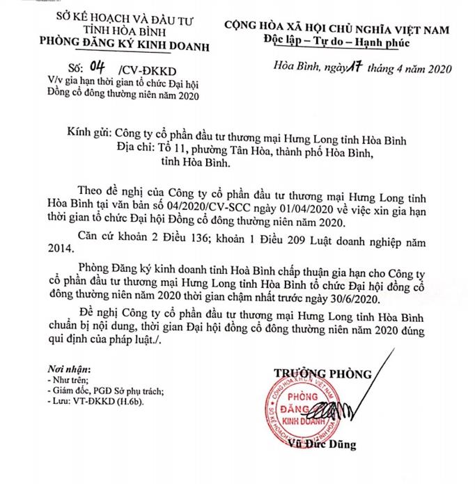 Công văn chấp thuận của Sở kế hoạch đầu tư