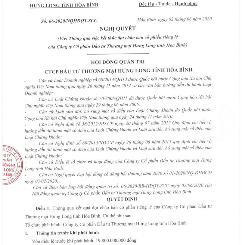  Công bố thông tin kết thúc đợt chào bán cổ phiếu riêng lẻ