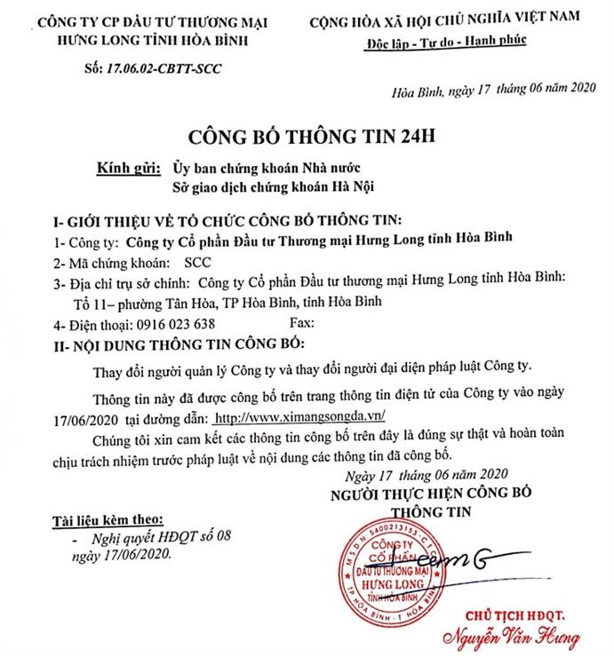 Công bố thông tin thay đổi nhân sự quản lý Công ty