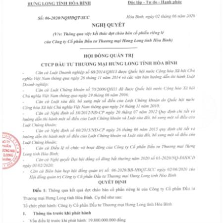  Công bố thông tin kết thúc đợt chào bán cổ phiếu riêng lẻ