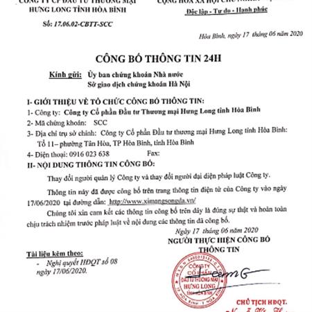 Công bố thông tin thay đổi nhân sự quản lý Công ty