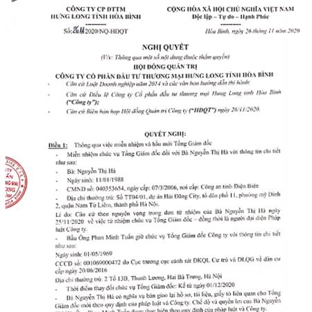 Thông báo: thay đổi nhân sự, đổi tên Công ty