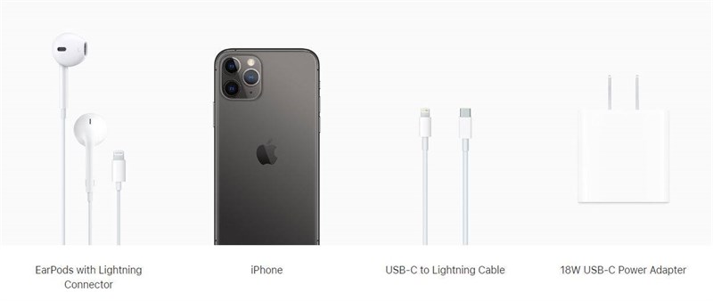 Apple tặng kèm củ sạc 18W và cáp lightning cho iPhone 11 Pro/Pro Max. (Nguồn: Apple) 