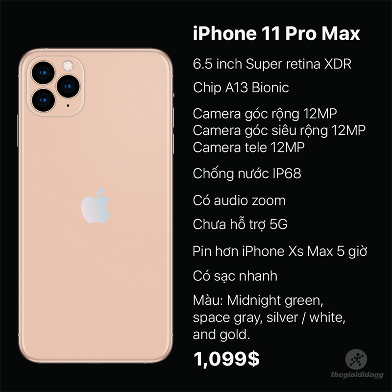 Cấu hình chi tiết iPhone 11 Pro.