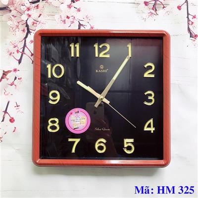 Đồng hồ treo tường Kashi HM325 dạ quang nền đen