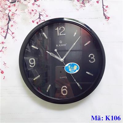 Đồng hồ treo tường Kashi K106 mặt đen