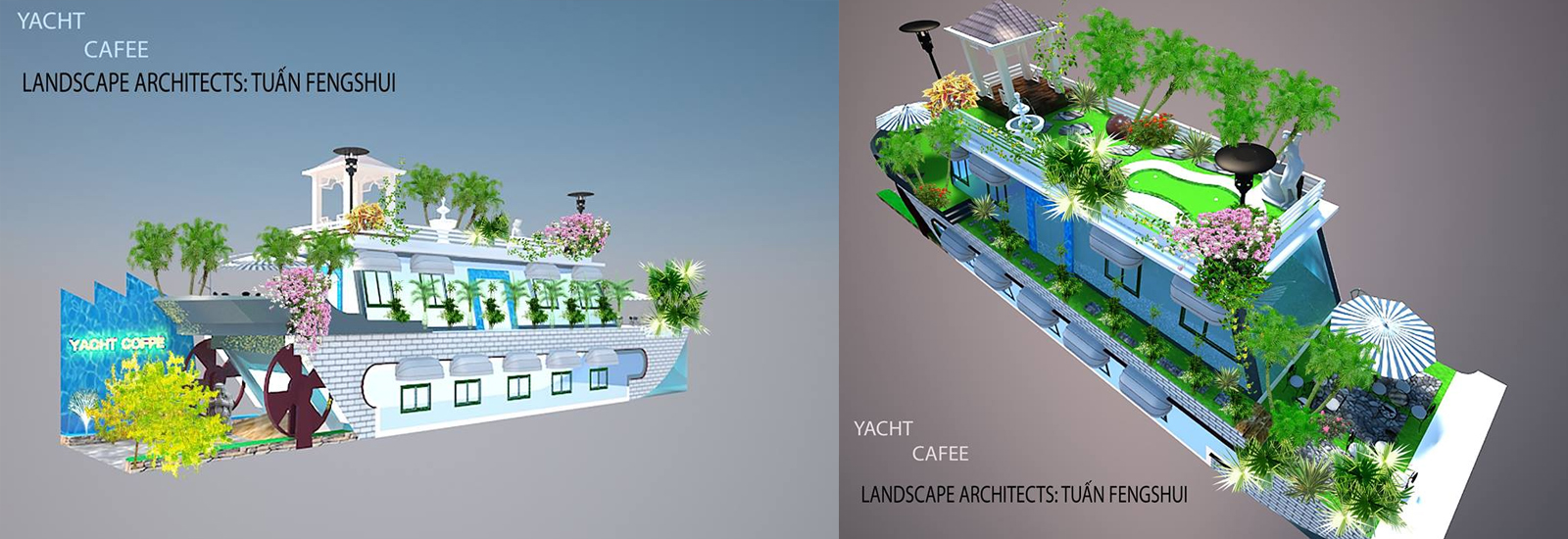 Thiết kế sân vườn cafe