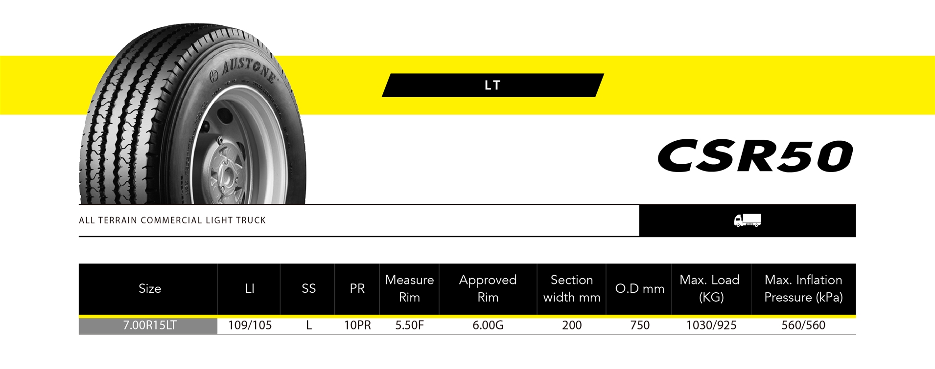 Lốp xe tải nhẹ Austone Tire CSR50