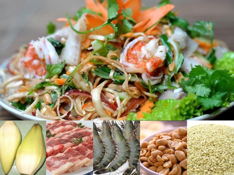 Cách làm nộm hoa chuối tôm thịt thơm ngon