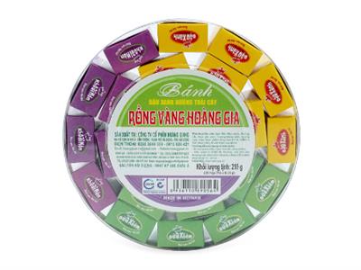 Bánh đậu xanh Rồng Vàng Hoàng Gia vị trái cây hộp 210g