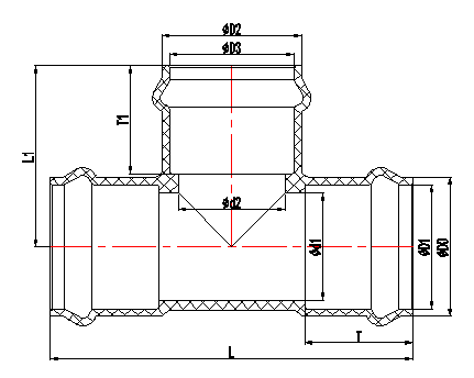 Tê thu uPVC EEE đúc gioăng