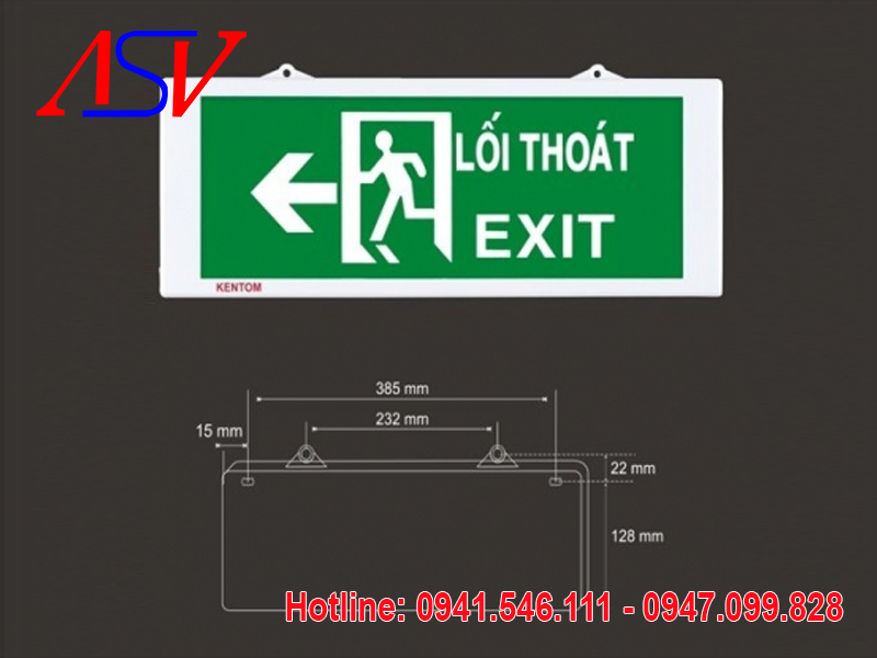 Đèn exit 1 mặt KT-680 Kentom