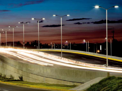 Cột đèn cao áp cần kép tối ưu cho đường phố