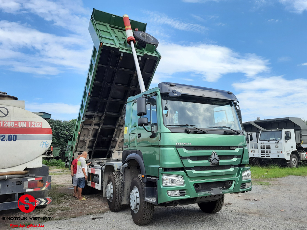Hệ thống khung gầm Xe tải ben howo 4 chân 380hp Cabin V7G