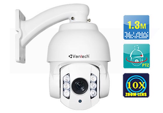 Camera PTZ Vantech VP-301AHDM speed dome 1.3 Megapixel, zoom 10X, 6 led array, IP66, OSD