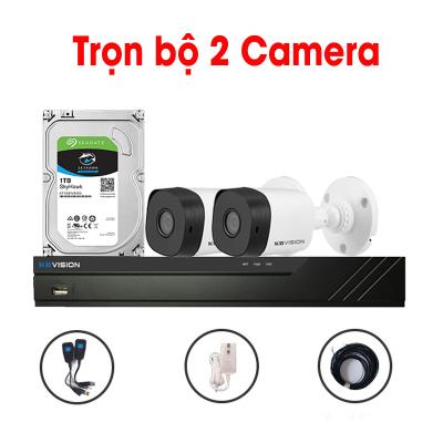 Trọn bộ 2 Camera KX-1001CV4 + 1 Đầu ghi hình 4 kênh KBVISION độ phân giải 1 Megapixel