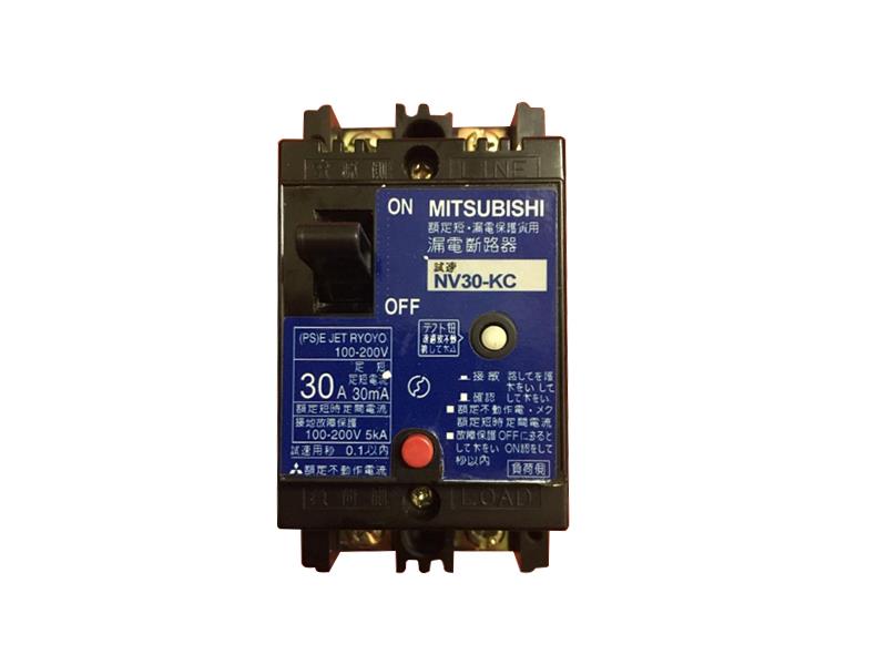 Aptomat chống giật RCCB Mitsubishi NV30-KC 2P, 30A - 30mA (Blue)