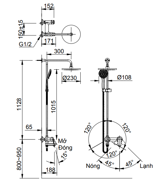 sen cây tắm nóng lạnh INAX BFV-915S