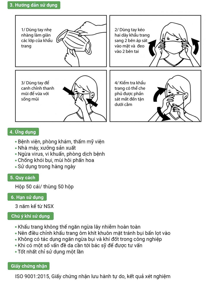 Khẩu trang kháng khuẩn 4 lớp Nam Anh Famapro hộp 50 cái màu xanh 2