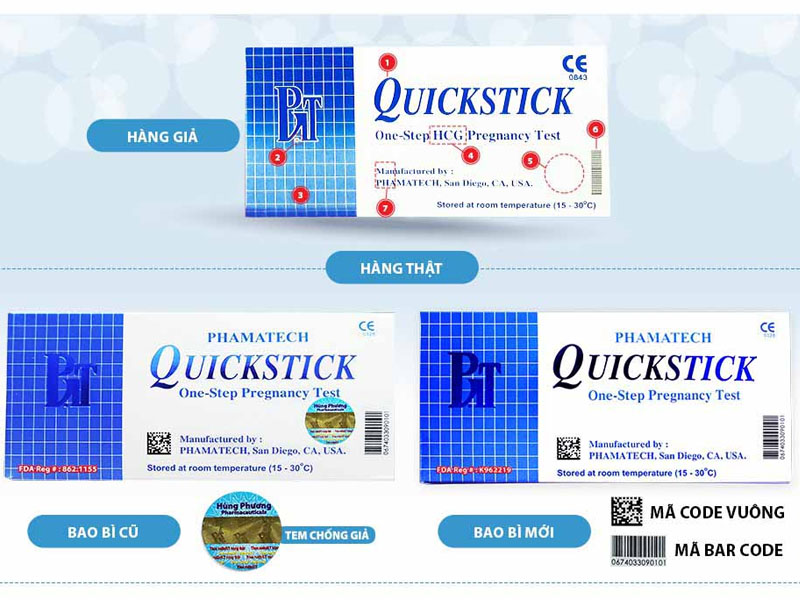 Que thử thai Quickstick - Hộp 25 que