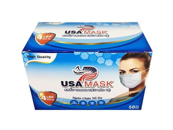 Khẩu trang kháng khuẩn 4 lớp USA MASK chuẩn FDA ISO hộp 50 cái