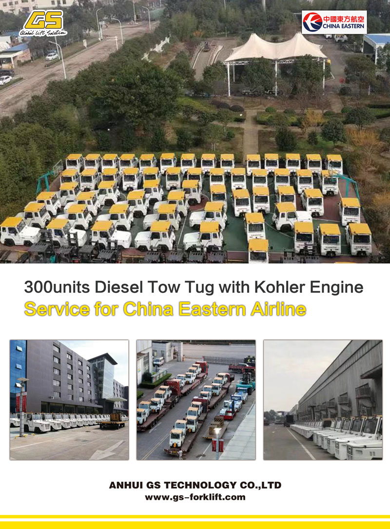 300units Diesel Tow Tug with Kohler Engine Service for China Eastern Airline