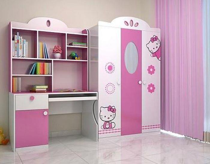 Tủ nhựa Hello Kitty kết hợp với bàn học cho trẻ