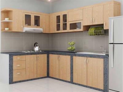 Tủ bếp Laminate vân gỗ