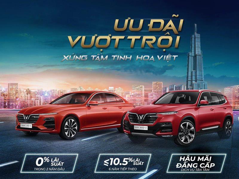 Vinfast miễn lãi vay 2 năm đầu cho khách hàng mua xe LUX
